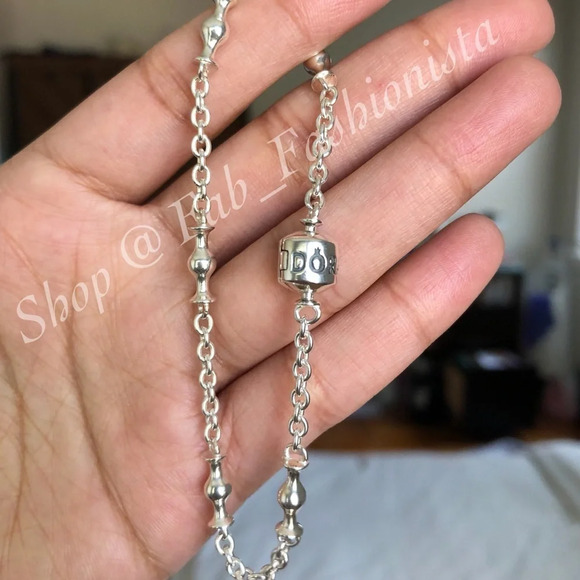 Pandora Sterling Silver clips bracelet - Picture 10 of 14